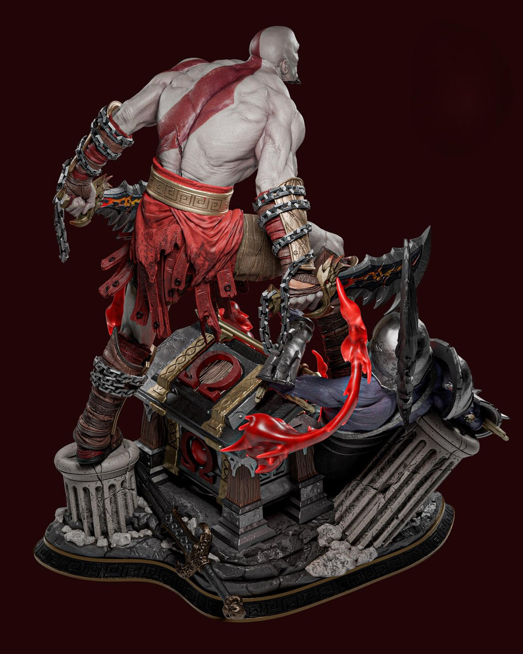 God of War Kratos vs Dark Elf Collectible Statue – Epic Battle Diorama Figure