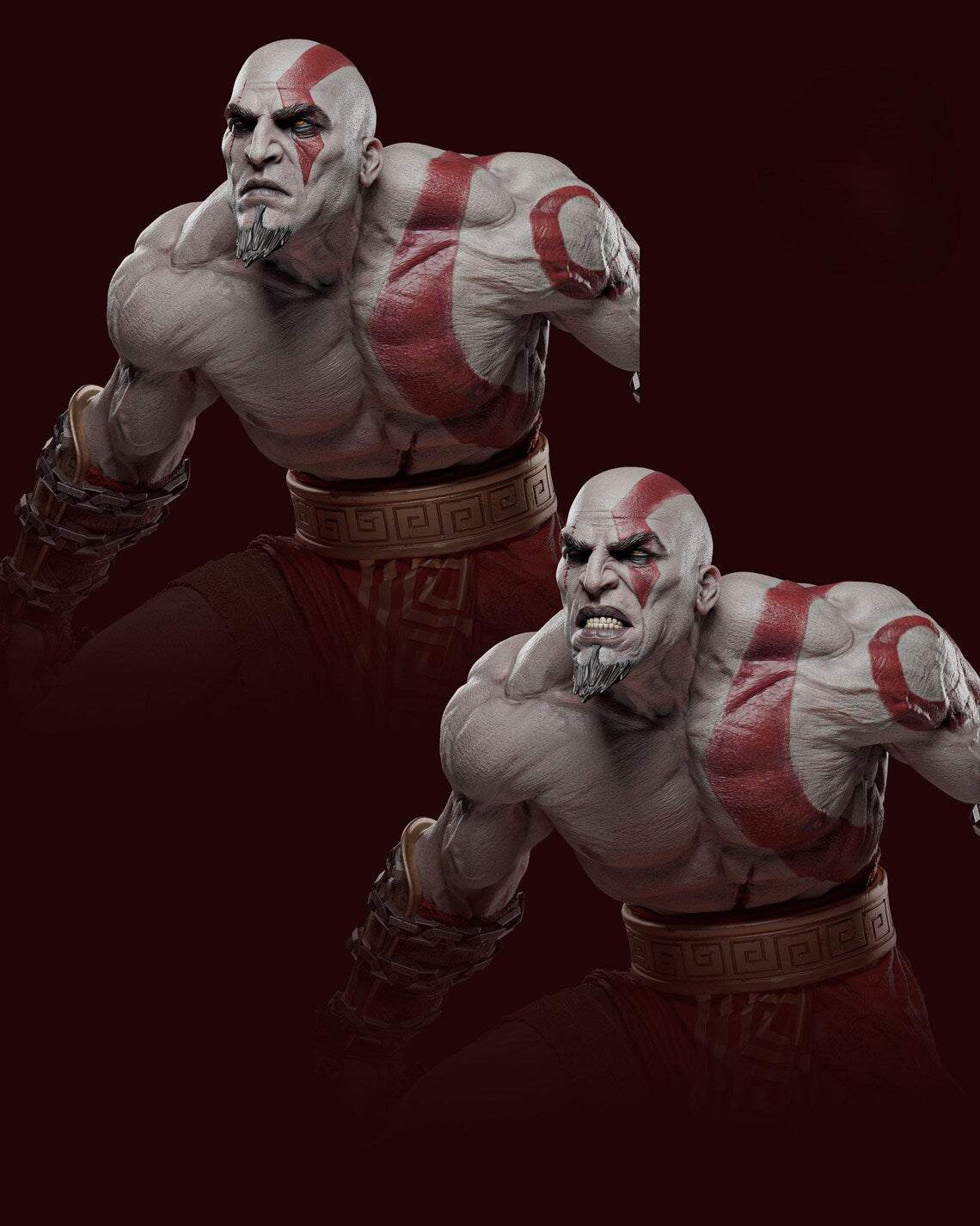 God of War Kratos vs Dark Elf Collectible Statue – Epic Battle Diorama Figure
