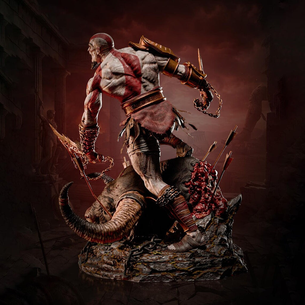 God of War Kratos Rage of Sparta Statue – Mythical Beast Slayer Collectible Figure