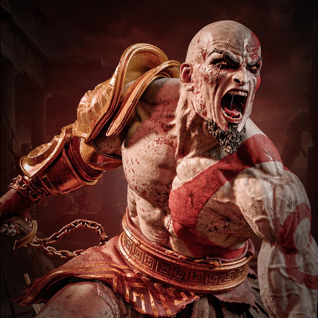 God of War Kratos Rage of Sparta Statue – Mythical Beast Slayer Collectible Figure