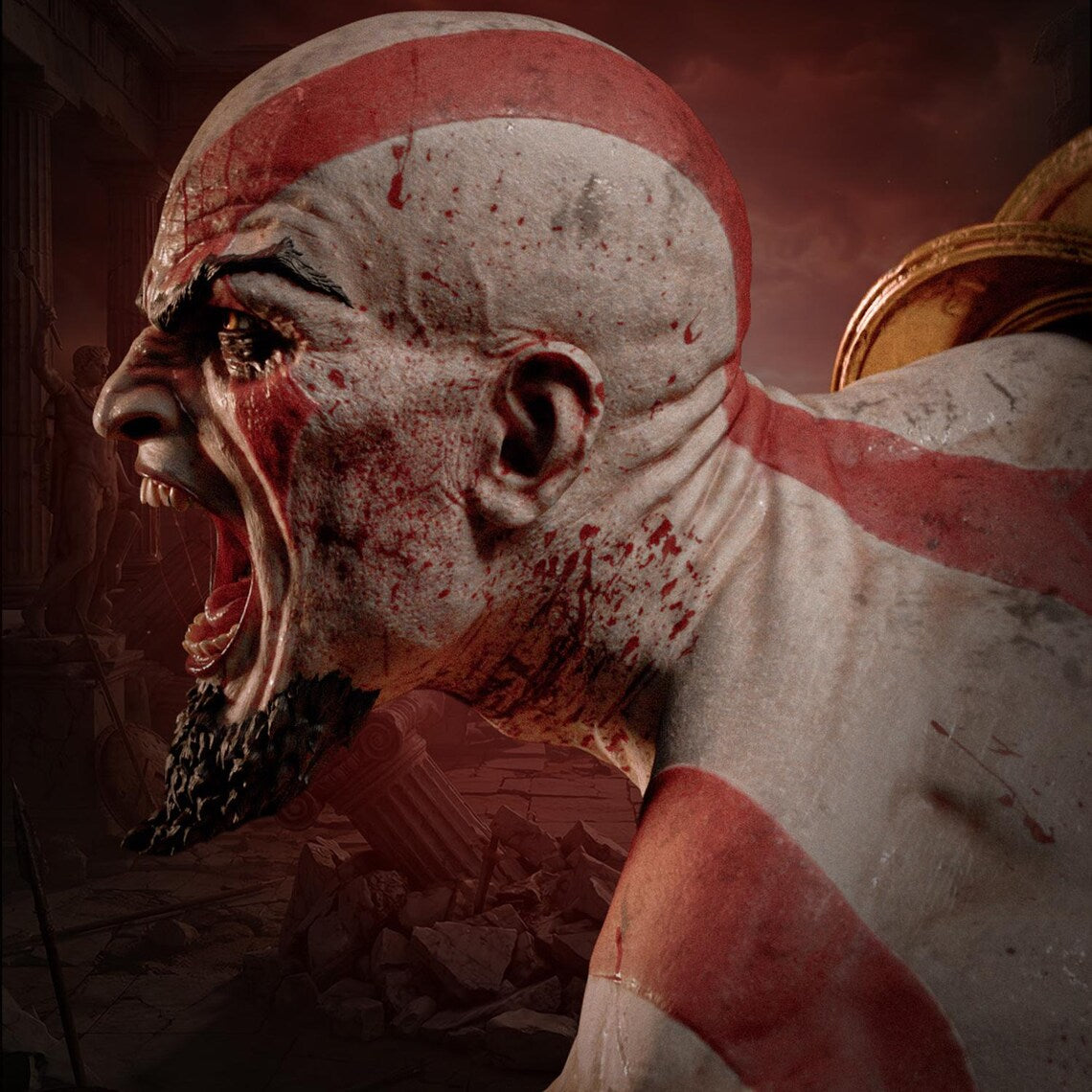 God of War Kratos Rage of Sparta Statue – Mythical Beast Slayer Collectible Figure