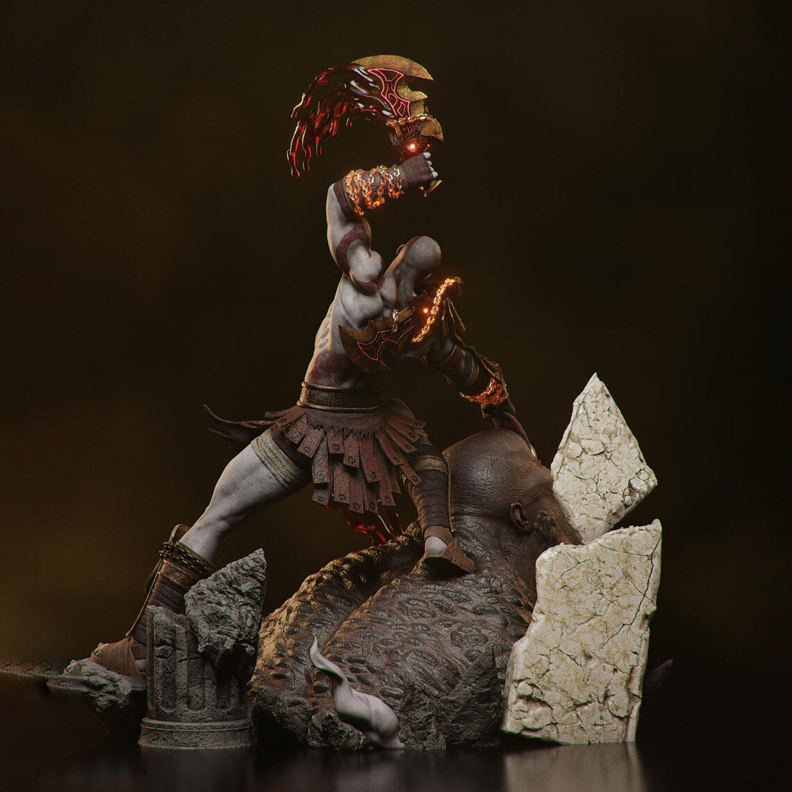 God of War Kratos Wrath of Olympus Statue – Blades of Chaos Monster Slayer Collectible Diorama